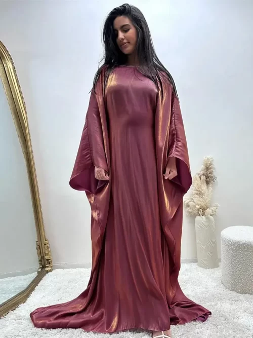 Ramadan-Summer-Batwing-Sleeve-Satin-Butterfly-Abaya-Islam-Muslim-Maxi-Dress-Kebaya-Women-Kaftan-Robe-Musulmane