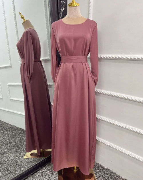 Fashion-Satin-Sliky-Djellaba-Muslim-Dress-Dubai-Full-Length-Flare-Sleeve-Soft-Shiny-Abaya-Dubai-Turkey