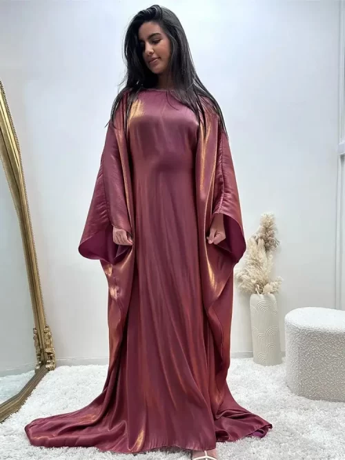 Satin Batwing Abaya Maxi Dress 5