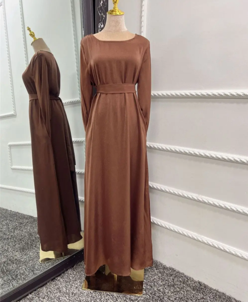 Fashion-Satin-Sliky-Djellaba-Muslim-Dress-Dubai-Full-Length-Flare-Sleeve-Soft-Shiny-Abaya-Dubai-Turkey