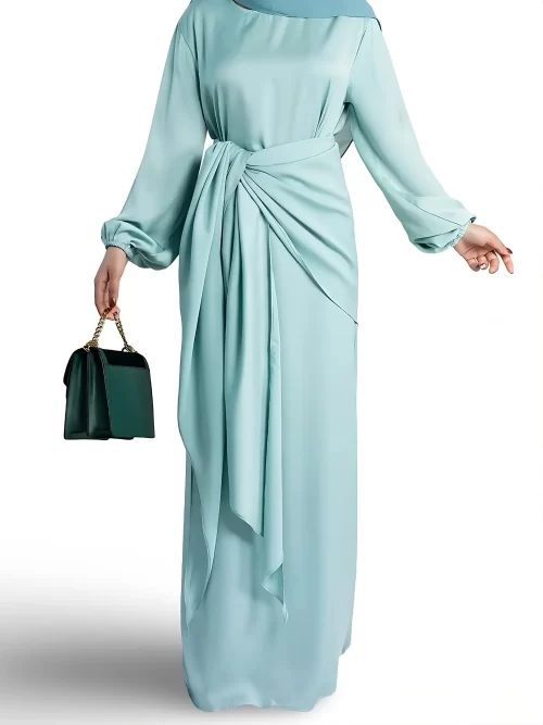 Sleek Glossy Abaya Set - Modest Hijab