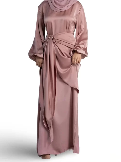 Sleek Glossy Abaya Set - Modest Hijab