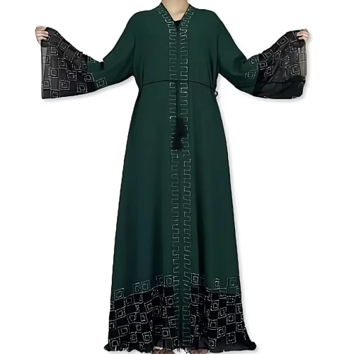 ModestHijabCo Elegant Long Sleeved Chiffon Abaya 02 1