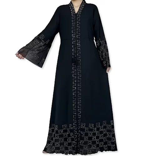 ModestHijabCo Elegant Long Sleeved Chiffon Abaya 03 1