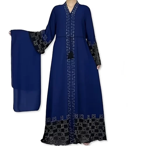 ModestHijabCo Elegant Long Sleeved Chiffon Abaya 06 2