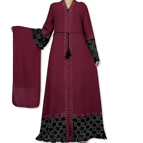 ModestHijabCo Elegant Long Sleeved Chiffon Abaya 07 2