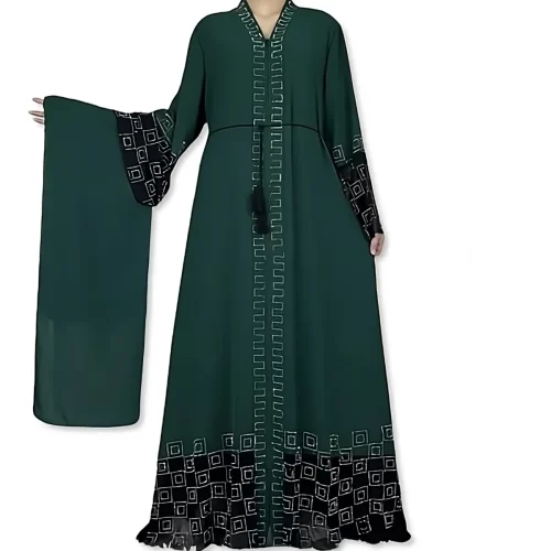 ModestHijabCo Elegant Long Sleeved Chiffon Abaya 08 2