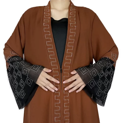 ModestHijabCo Elegant Long Sleeved Chiffon Abaya 11