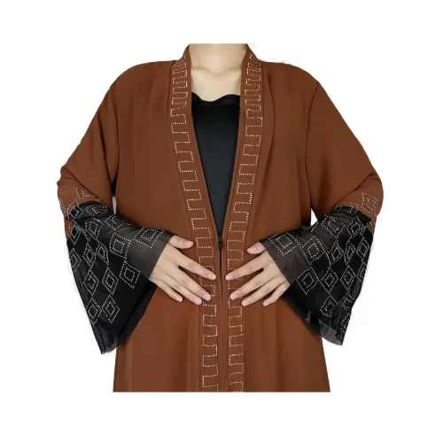 ModestHijabCo Elegant Long Sleeved Chiffon Abaya 11c