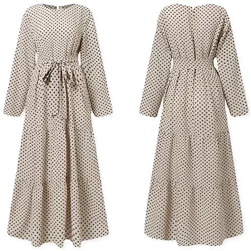 ModestHijabCo Vintage Polka Maxi beige