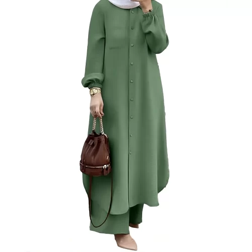 Chic-Charm-Long-Sleeve-Shirt-Set-Modest Hijab