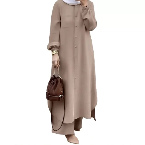 2 Chic Charm Long Sleeve Shirt Set Modest Hijab