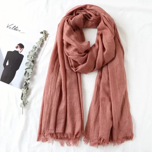 105*190cm One Piece Women Oversize Solid Plain Scarf Shawls Head Wraps Viscose Cashmere Muslim Frayed Hijabs Pashmina 4