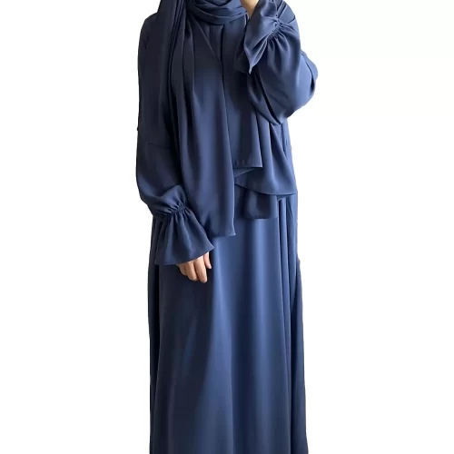 Siskakia Solid Abaya Flare Sleeve ModestHijab 01