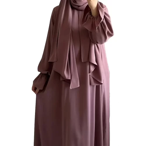 Siskakia Solid Abaya Flare Sleeve ModestHijab 12